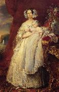 Franz Xaver Winterhalter Helene Louise Elizabeth de Mecklembourg Schwerin, Duchess D'Orleans with Prince Louis Philippe Alber Spain oil painting reproduction